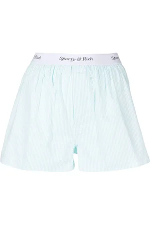 Sporty & Rich Gestreifte Shorts mit Logo-Bund