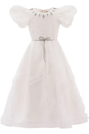 Tulleen Raineri Kleid mit Puffärmeln