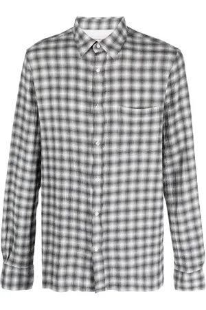 OFFICINE GENERALE Seersucker-Hemd mit grafischem Print