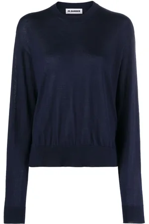 Jil Sander Gerippter Pullover mit rundem Ausschnitt