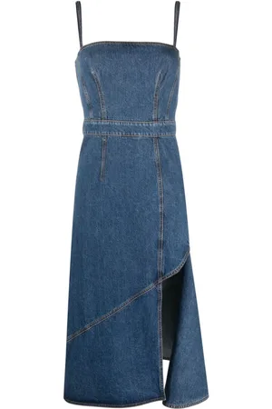 Alexander McQueen Jeans-Midikleid mit Schlitz