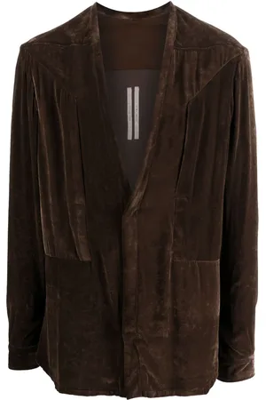 Rick Owens Samthemd mit tiefem V-Ausschnitt