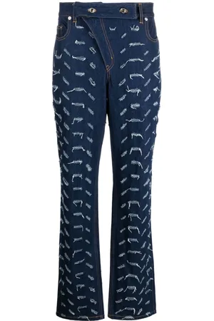 JUNTAE KIM Hoch sitzende Bootcut-Jeans