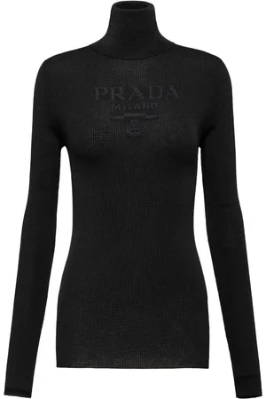 Prada Rollkragenpullover mit Intarsien-Logo