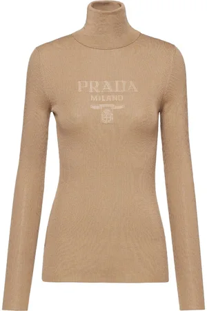Prada Rollkragenpullover mit Intarsien-Logo