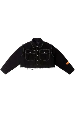 Heron Preston Cropped-Jeansjacke in Distressed-Optik
