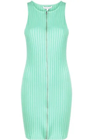 Calvin Klein Geripptes Midikleid