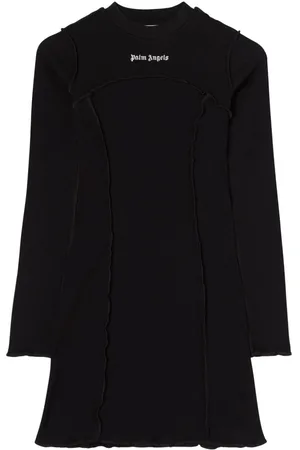 Palm Angels Geripptes Minikleid mit Logo-Stickerei