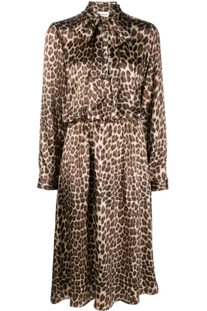 P.A.R.O.S.H. Seidenkleid mit Leoparden-Print