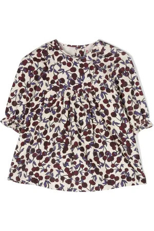 BONPOINT Cordkleid mit Kirschen-Print