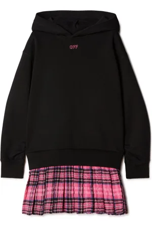 OFF-WHITE Kariertes Off Stamp Kleid mit Kapuze
