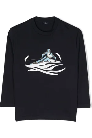 Il gufo T-Shirt mit Skifahrer-Print