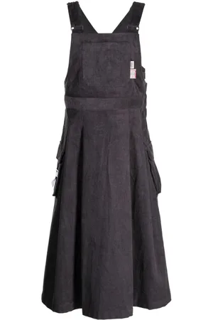Musium Div. Kleid aus Cord mit Logo-Patch