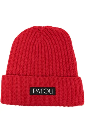 Patou Gerippte Beanie mit Logo-Patch