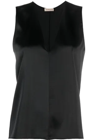 BLANCA Satintop mit V-Ausschnitt