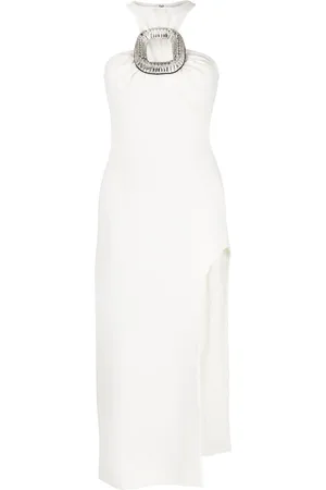 DAVID KOMA Midikleid mit Zierschnalle