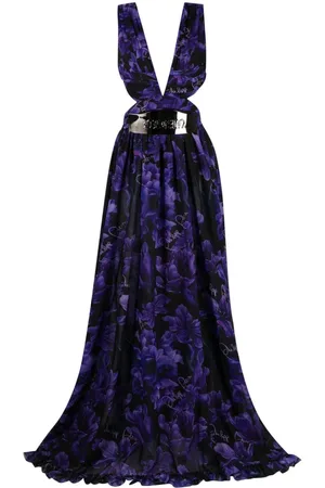 Philipp Plein Chiffon-Kleid mit Blumen-Print