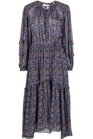 Marant Etoile Naema Midikleid mit Blumen-Print