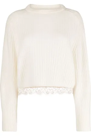 Fabiana Filippi Pullover mit Spitzenborte