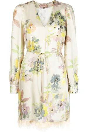 Twin-Set Minikleid mit Federbesatz