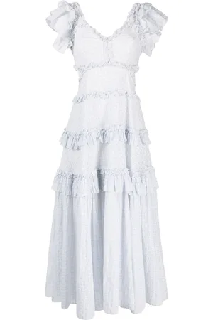 Needle & Thread Maxikleid mit Lochstickerei