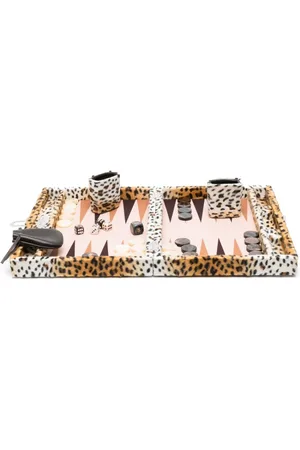 HECTOR SAXE Backgammon-Set mit Leoparden-Print