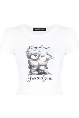 Ground Zero T-Shirt mit Slogan-Print