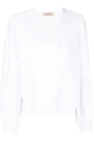 Twin-Set Bluse mit Lochstickerei