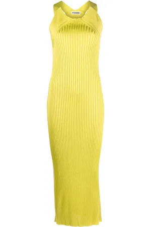 Jil Sander Geripptes Maxikleid