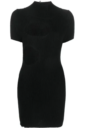 Maison Margiela Geripptes Minikleid mit Cut-Out