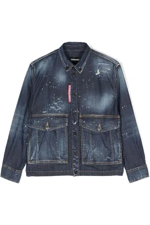 Dsquared2 Jeanshemd mit Farbklecks-Print