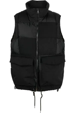 SACAI Gefütterte Weste mit Wildledereinsätzen