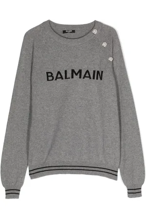 Balmain Intarsien-Pullover mit Logo