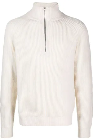 Fursac Gerippter Pullover mit Reißverschluss