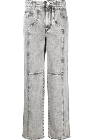 Marant Etoile Halbhohe Straight-Leg-Jeans