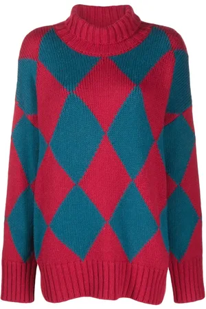 La DoubleJ Intarsien-Pullover mit Argyle-Muster