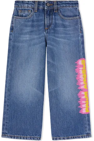Palm Angels Weite Jeans mit Logo-Print
