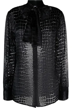 VERSACE Schluppenbluse mit Kroko-Effekt