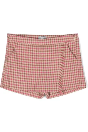 Il gufo Karierte Shorts mit Fransen