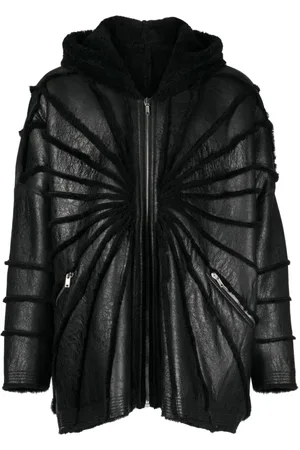 Rick Owens Jumbo Kapuzenjacke mit Shearling-Besatz