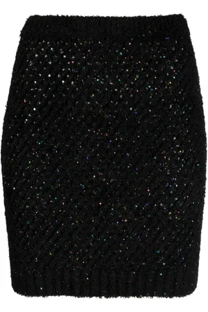 Balmain High-Waist-Minirock mit Pailletten