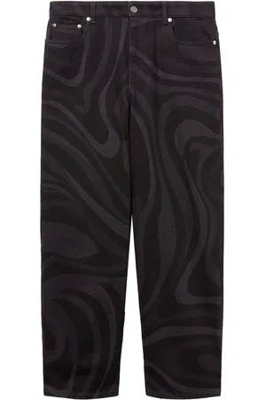 Puccini Gerade Jeans mit Marmo-Print