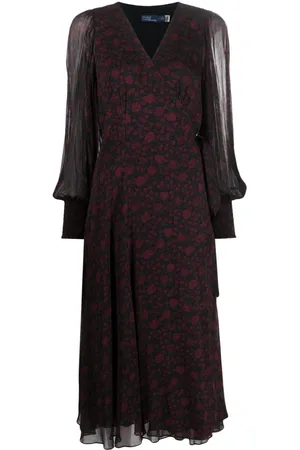 Ralph Lauren Gewickeltes Midikleid mit Blumen-Print