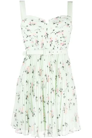 Self-Portrait Chiffon-Kleid mit Blumen-Print
