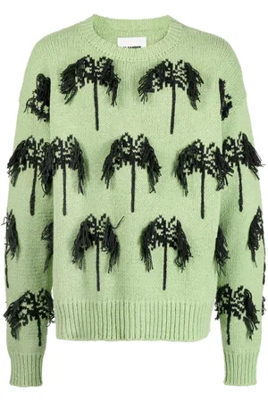 Jil Sander Intarsien-Pullover mit Fransen