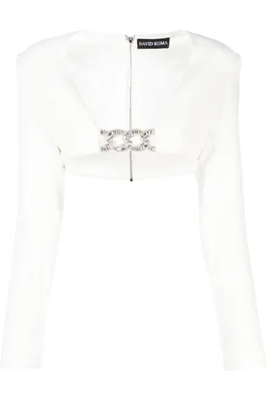 DAVID KOMA Cropped-Top mit Kristallen