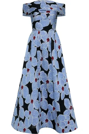 Rebecca Vallance Midikleid mit Blumenstickerei