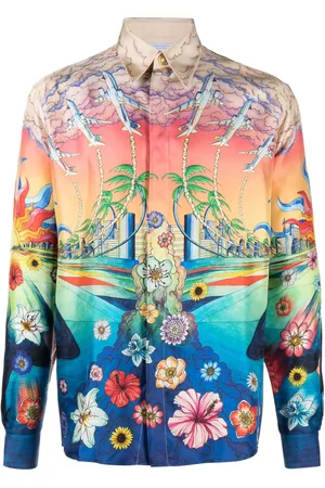 Casablanca Seidenhemd mit grafischem Print