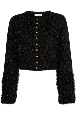 Paco rabanne Cropped-Cardigan im Metallic-Look