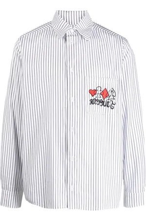 Rassvet Gestreiftes Hemd mit Logo-Stickerei